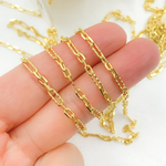 Load image into Gallery viewer, Z22GP. Gold Plated 925 Sterling Silver Hammered Long &amp; Short Oval Link Chain