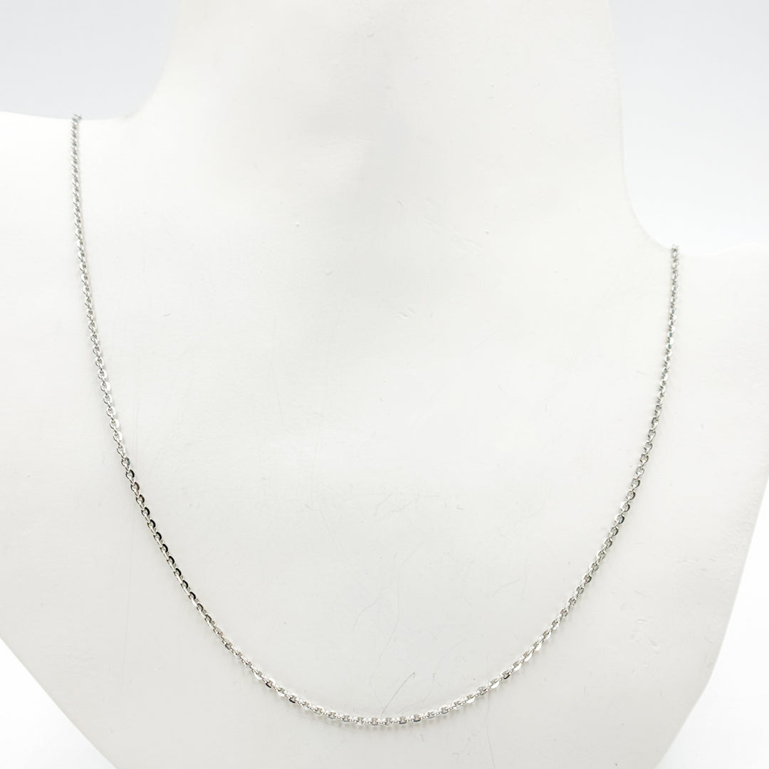 12Necklace. Sterling Silver Flat Round Link Necklace