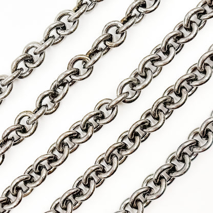 Black Rhodium Sterling Silver Cable Chain