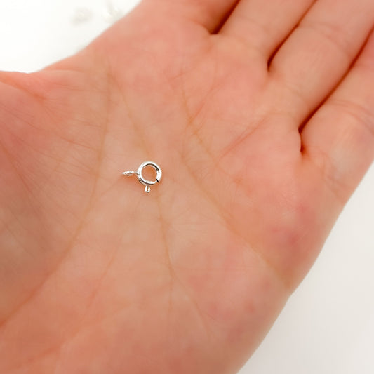 5MM White Sterling Silver Spring Ring Clasp