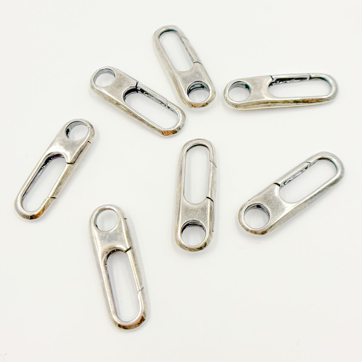 Oxidized Sterling Silver Oval Clasp