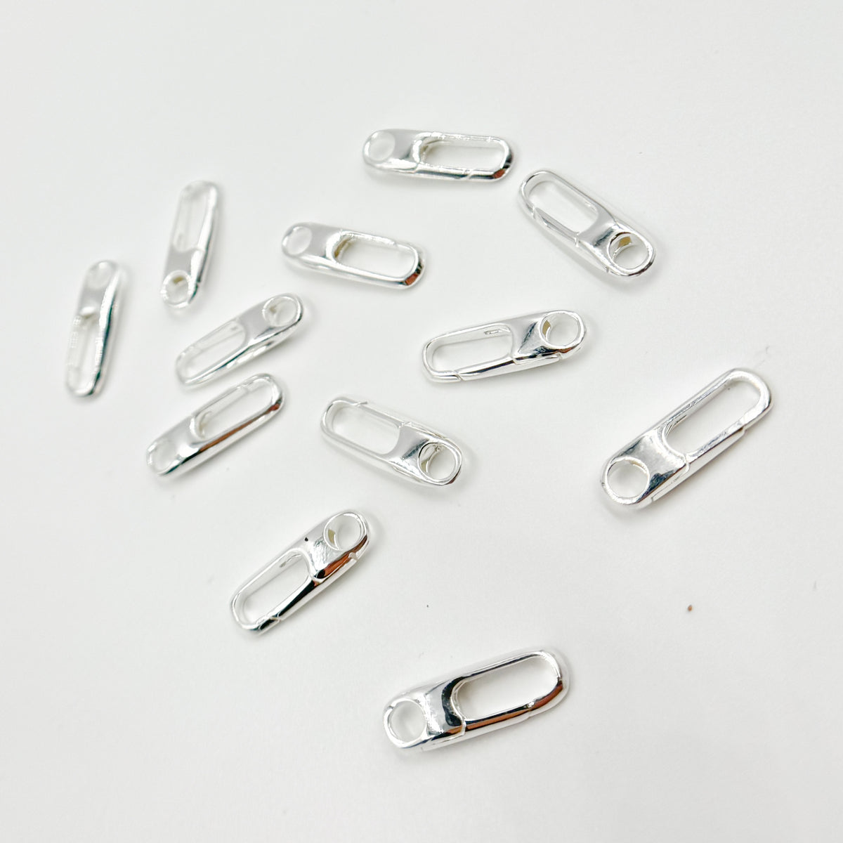 15MM White Sterling Silver Oval Clasp