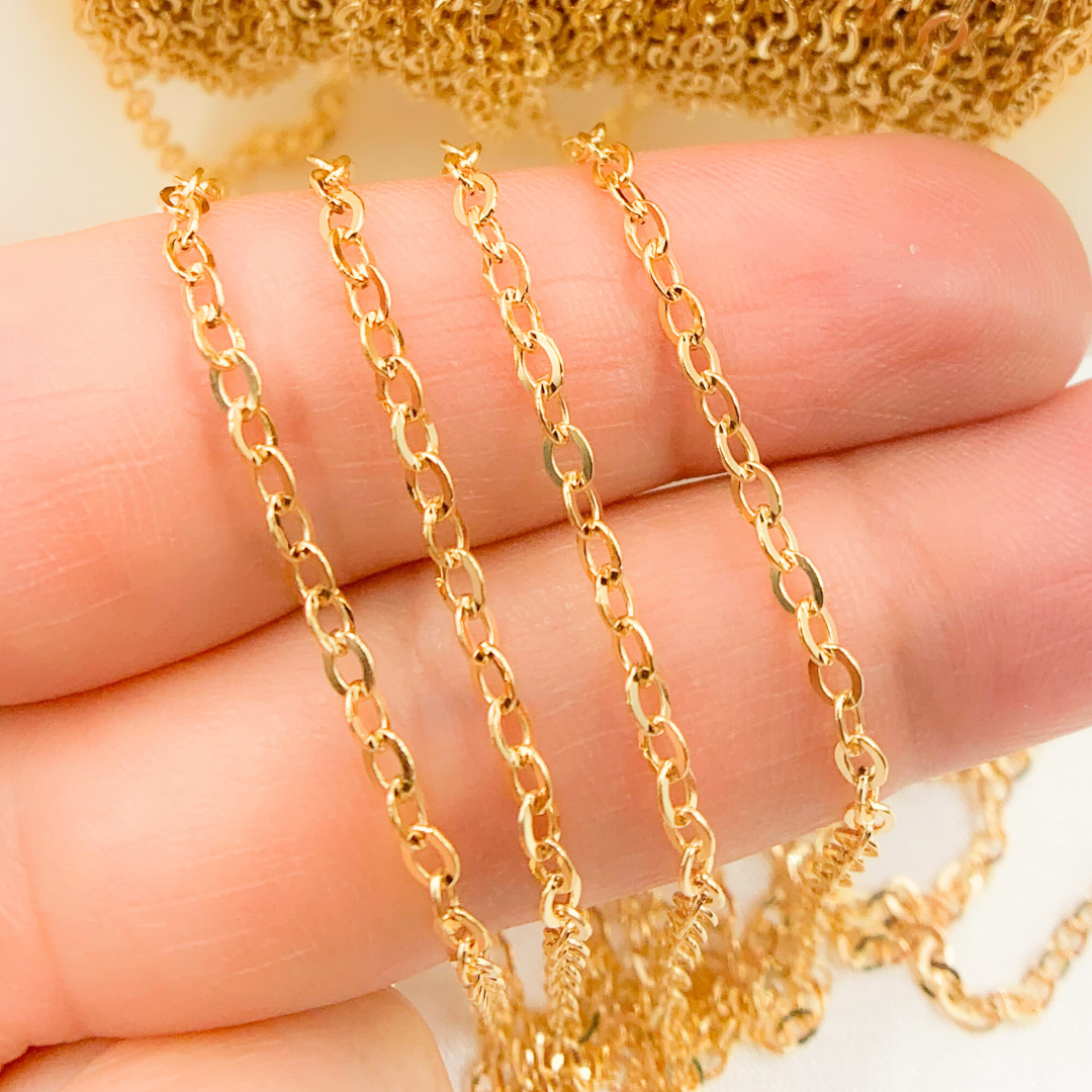 14k Gold Filled Flat Round Link Chain