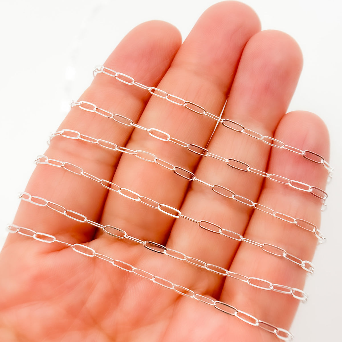 Sterling Silver Flat Paperclip Chain