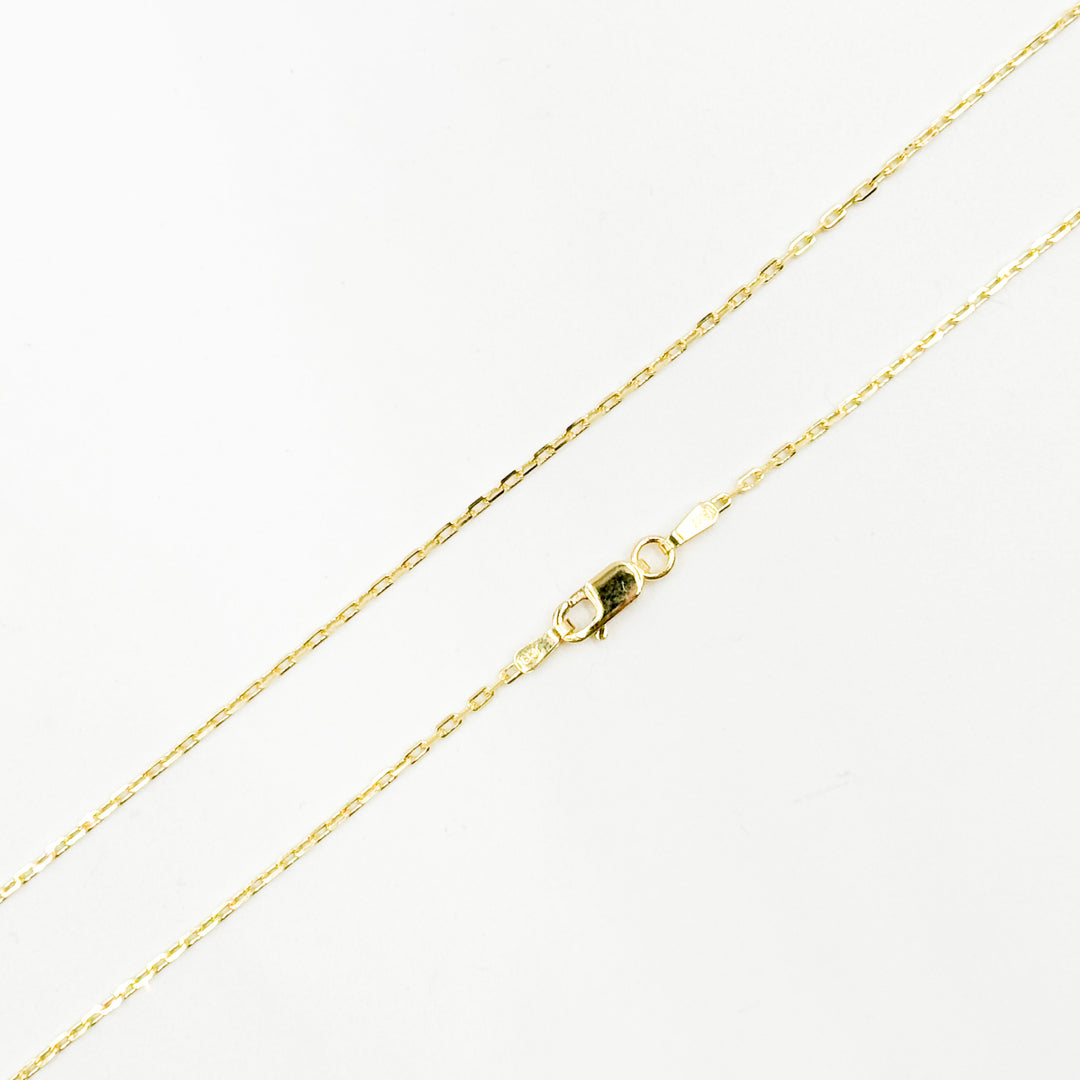 040FFCLT518K. 18K Solid Yellow Gold Cable Link Chain