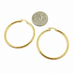Load image into Gallery viewer, GER165. 14K Solid Gold Hollow Smooth Hoop