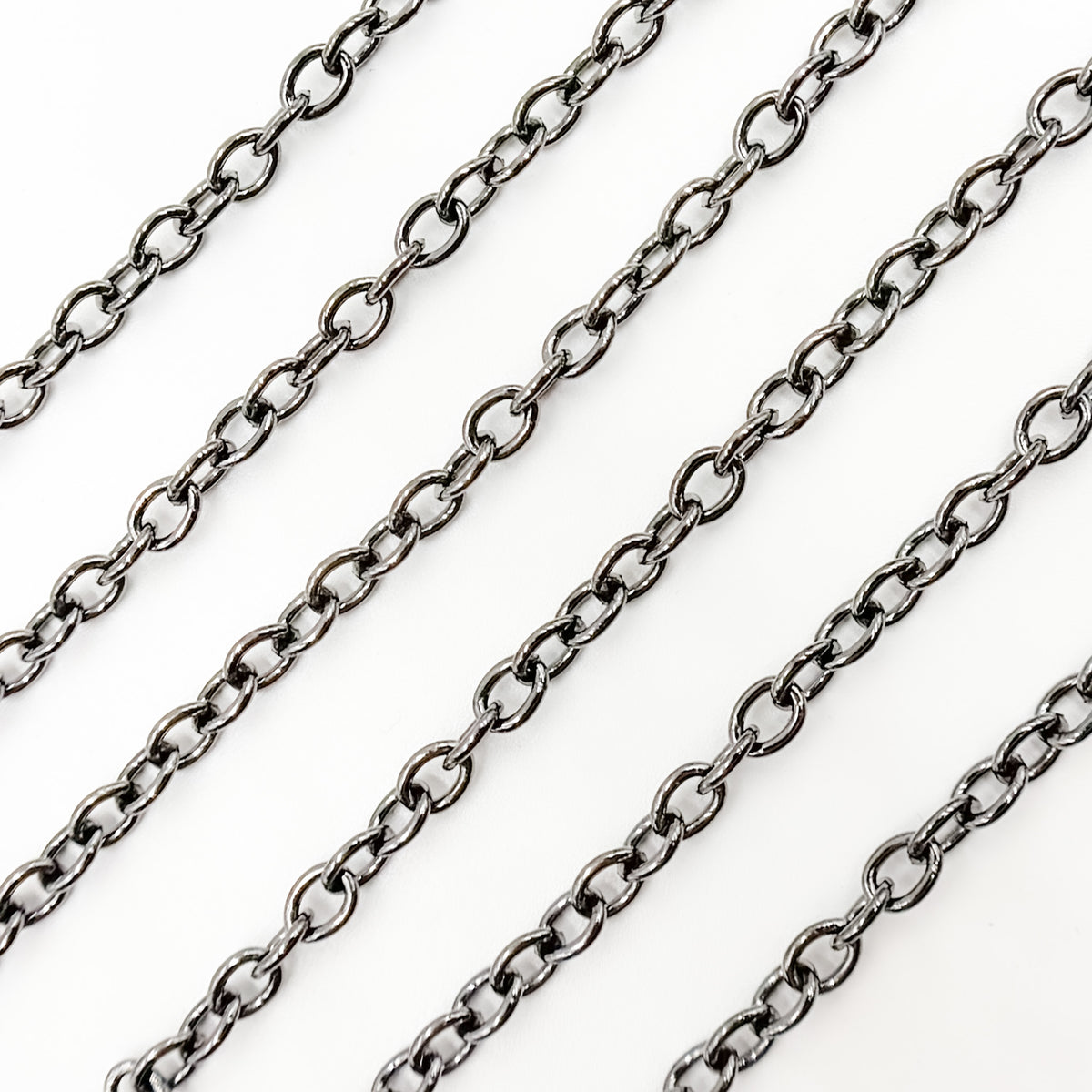 Black Rhodium Sterling Silver Cable Chain