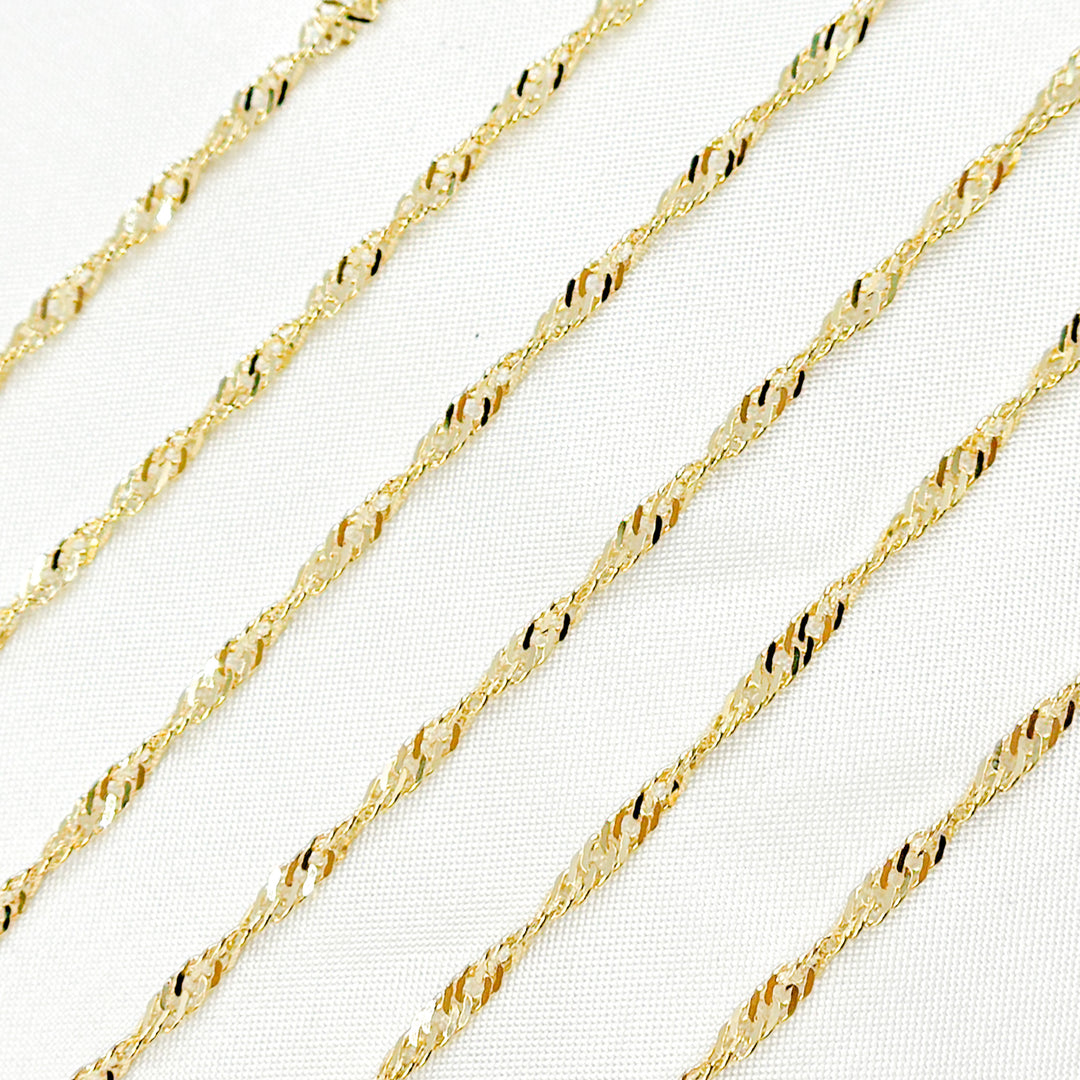 040G2SLMSIT2ByFt. 14K Solid Yellow Gold Wheat Chain