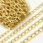 Load image into Gallery viewer, Gold Plated 925 Sterling Silver Textured Oval Link Chain. V49GP
