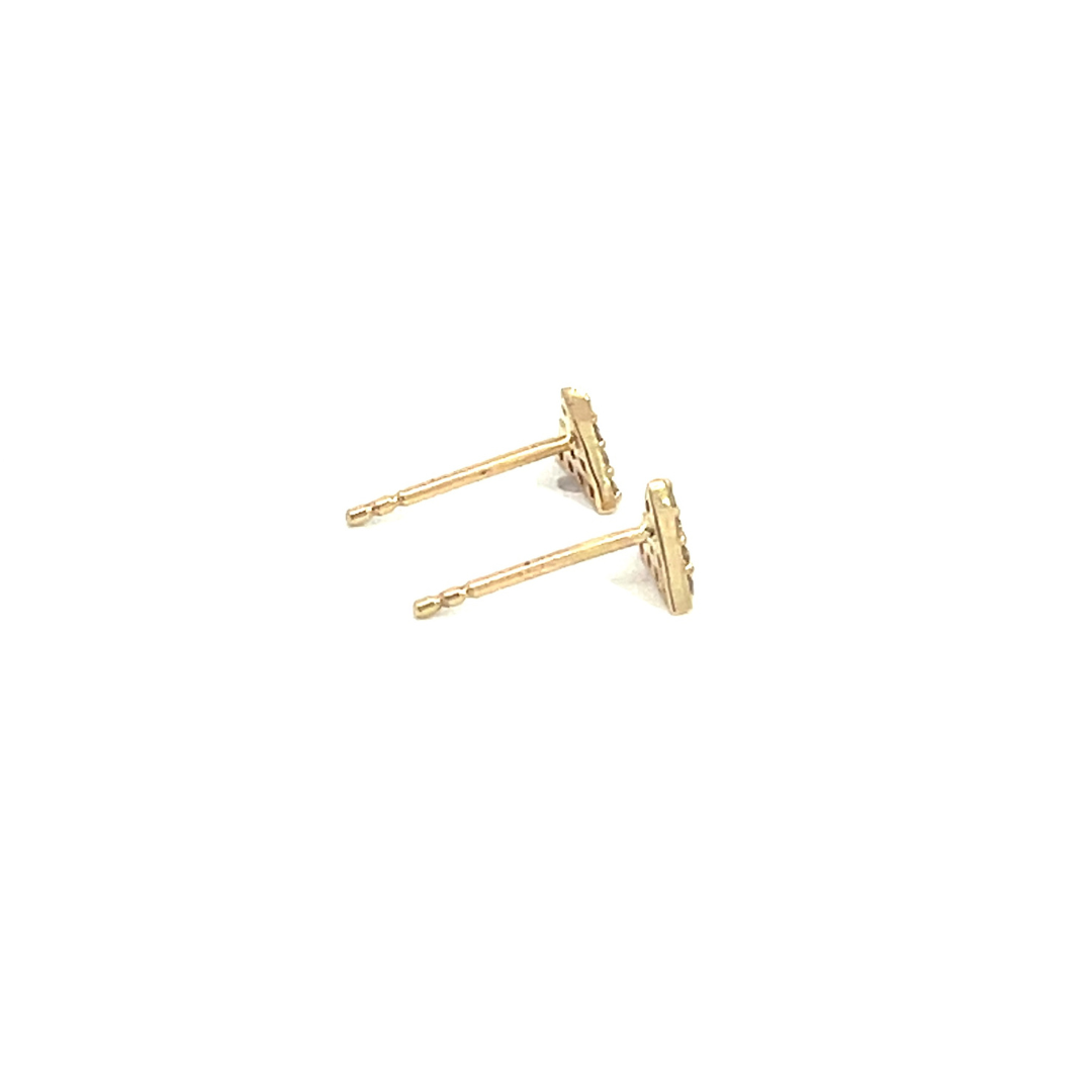 EFC54162. 14K Solid Gold and Diamonds Triangle Studs