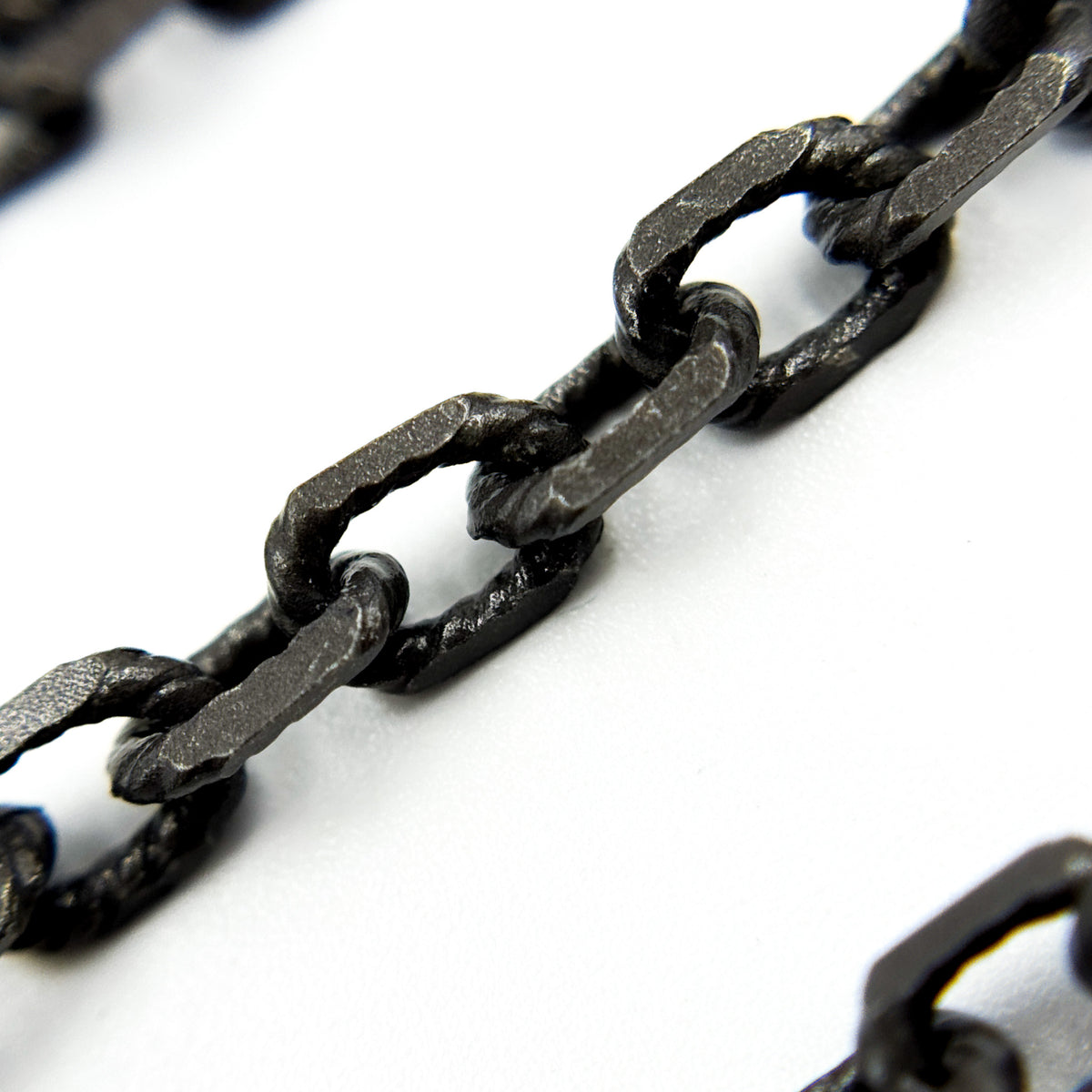 V33BRM. Black Rhodium Matte Sterling Silver Diamond Cut Cable Link Chain