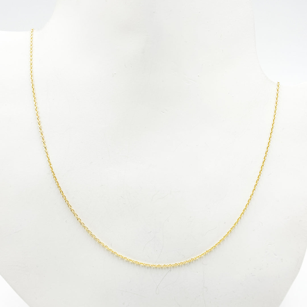 030R01LGJ08018K. 18K Solid Gold Cable Chain with Extender