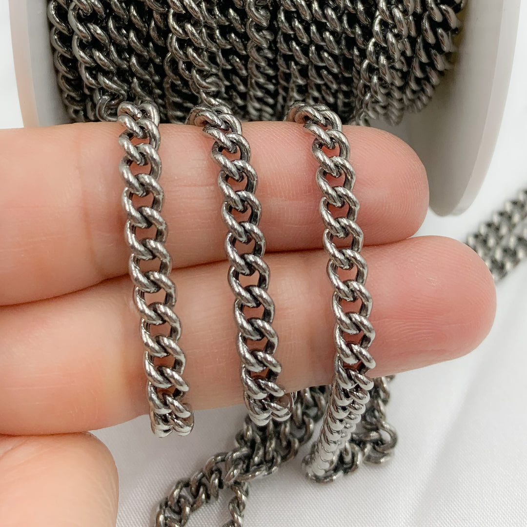 Oxidized 925 Sterling Silver Curb Chain.  Y2OX