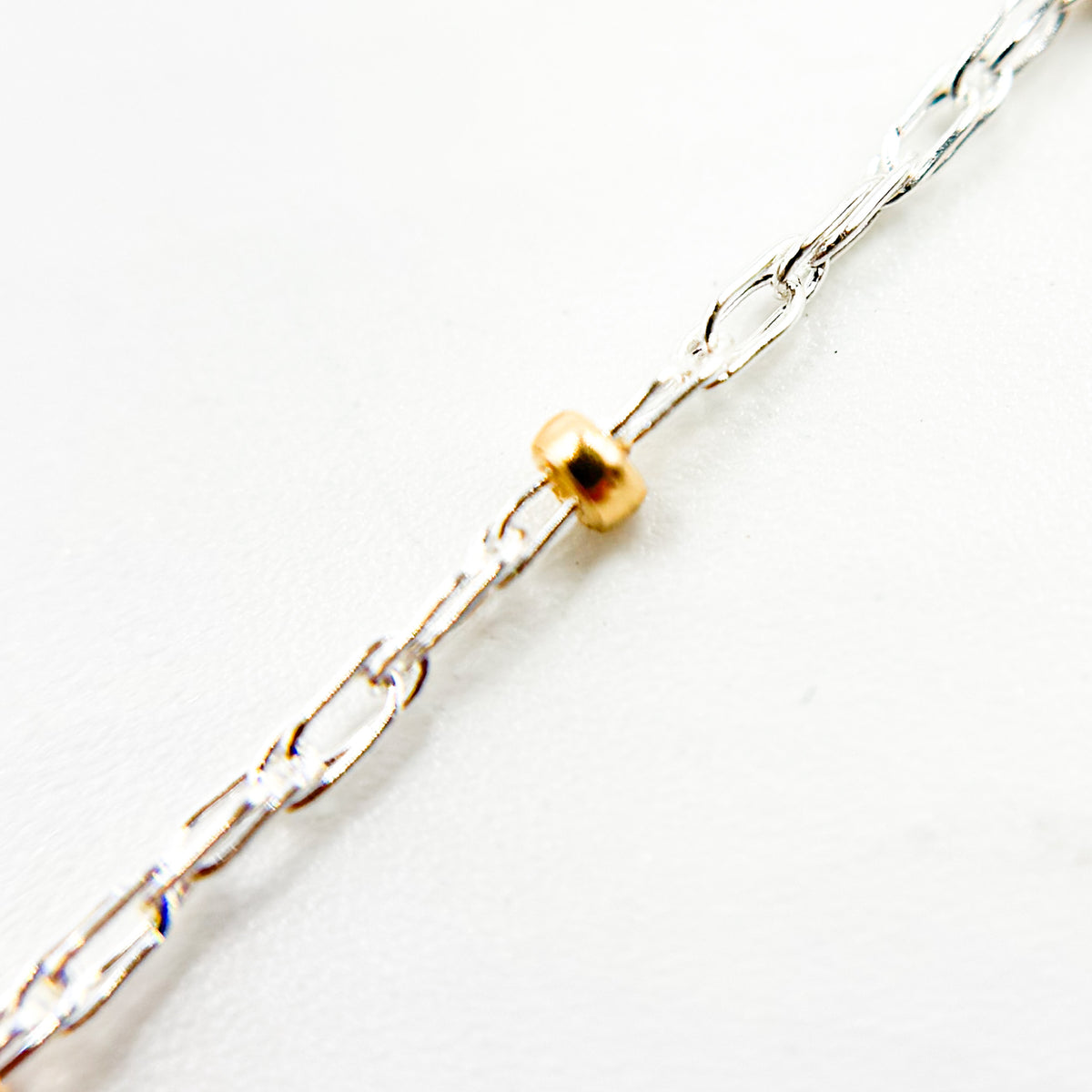 Sterling Silver Rope Chain with 14k Gold Filled Beads