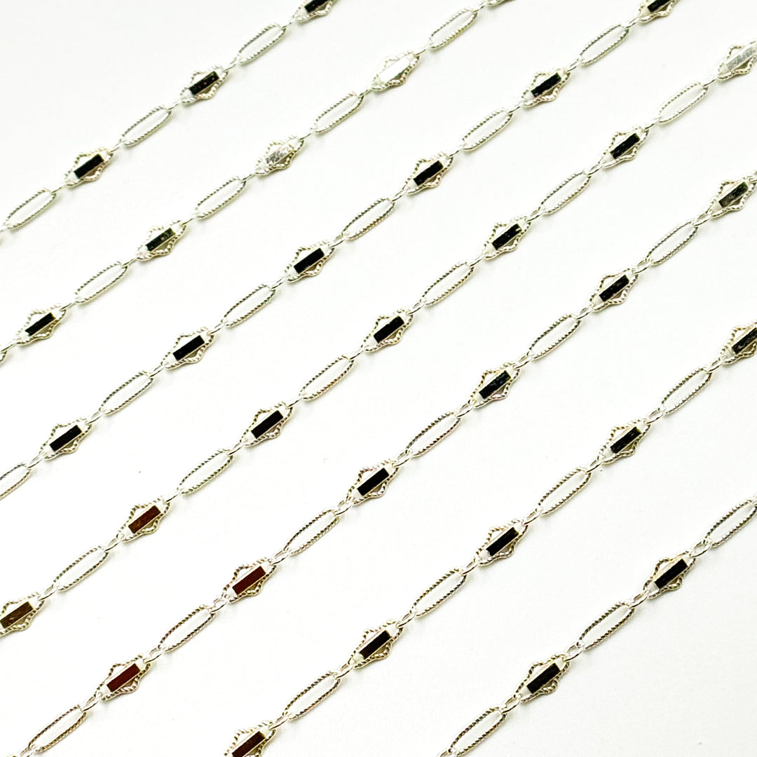 Sterling Silver Fancy Twisted Oval Link Chain