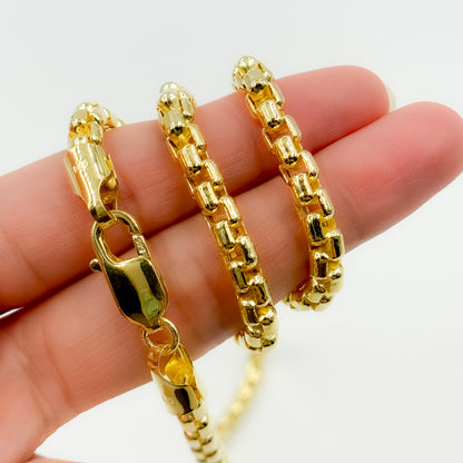 270HVI0934000. 14k Solid Yellow Gold Venezian Hollow Box Link Chain