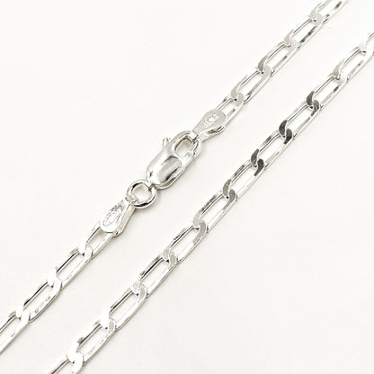Sterling Silver Flat Paperclip Necklace