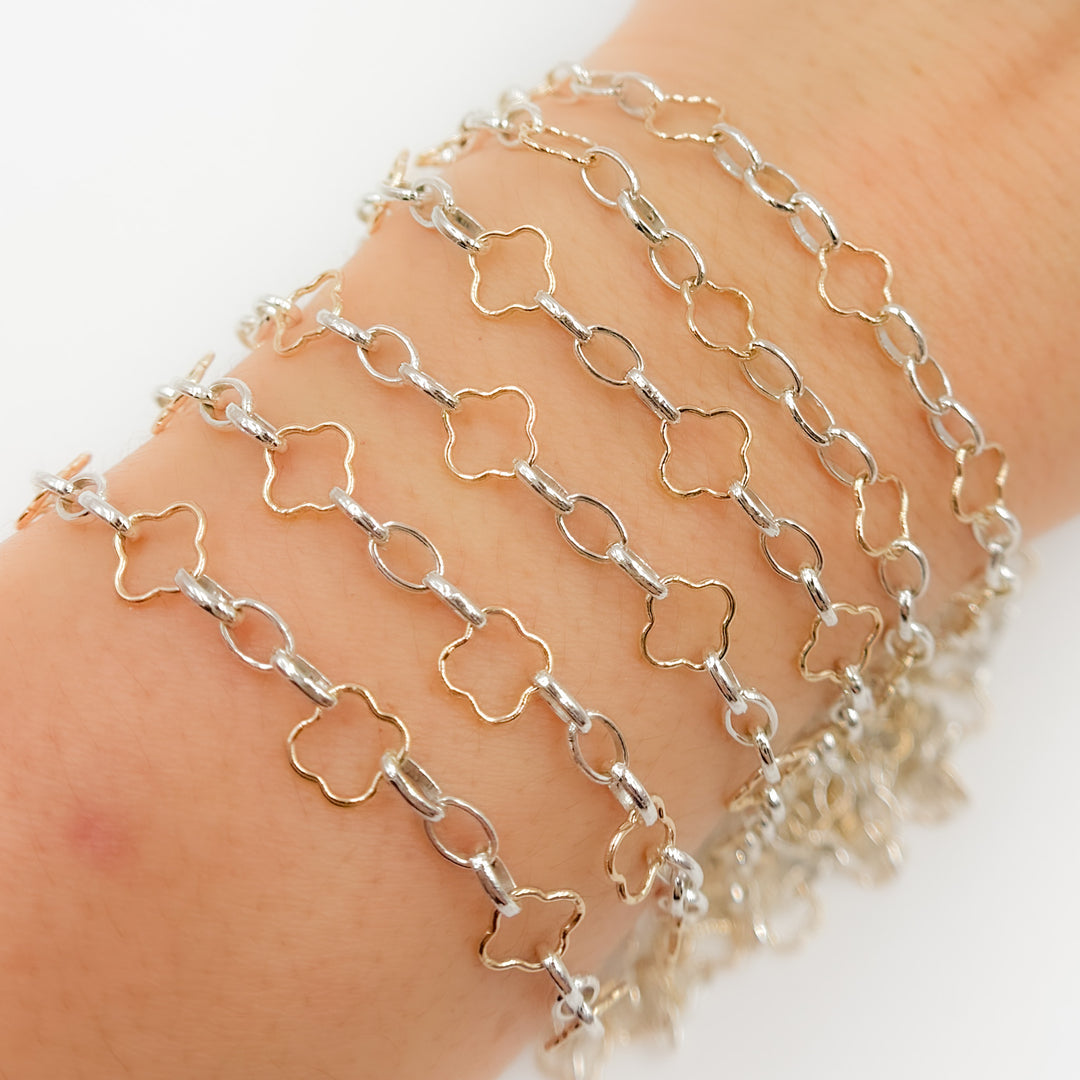 V306TT. Clover and 3 Oval Links combination Chain