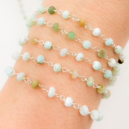 Peruvian Opal Sterling Silver Wire Chain