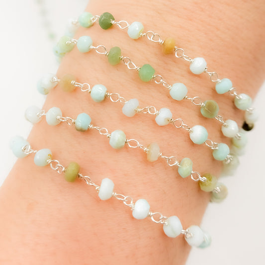 Peruvian Opal Sterling Silver Wire Chain