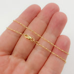 Load image into Gallery viewer, 14K Solid Yellow Gold Diamond Cut Bar Chain