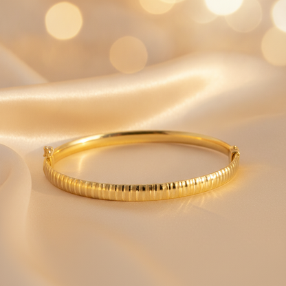 Bangle20. 14K Solid Gold Matte Textured Bangle