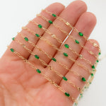 Load image into Gallery viewer, V295ENGF. 14K Gold Filled Enamel Chain with Paperclip &amp; Diamond-Cut Marina Links
