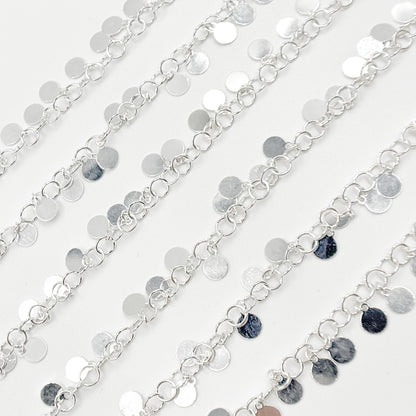 Sterling Silver Dangle Disk Chain