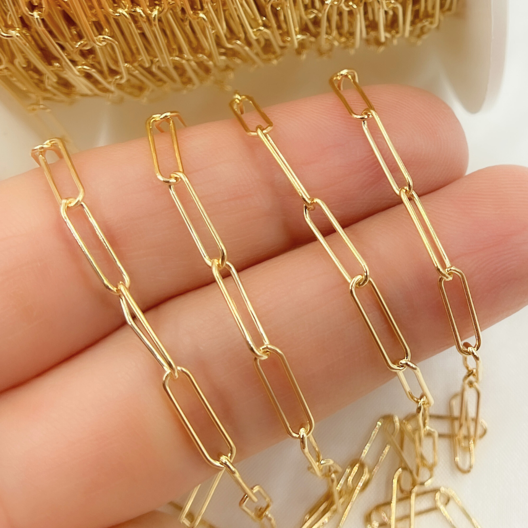 V205GF. 14k Yellow Gold Filled Smooth Paperclip Link Chain