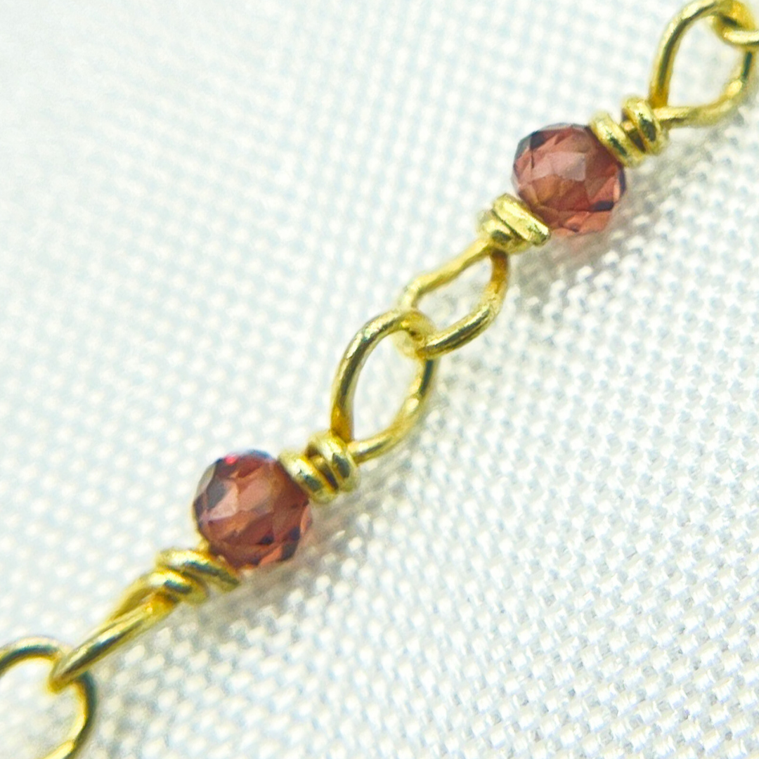 Garnet Gemstone Wire Wrap Chain