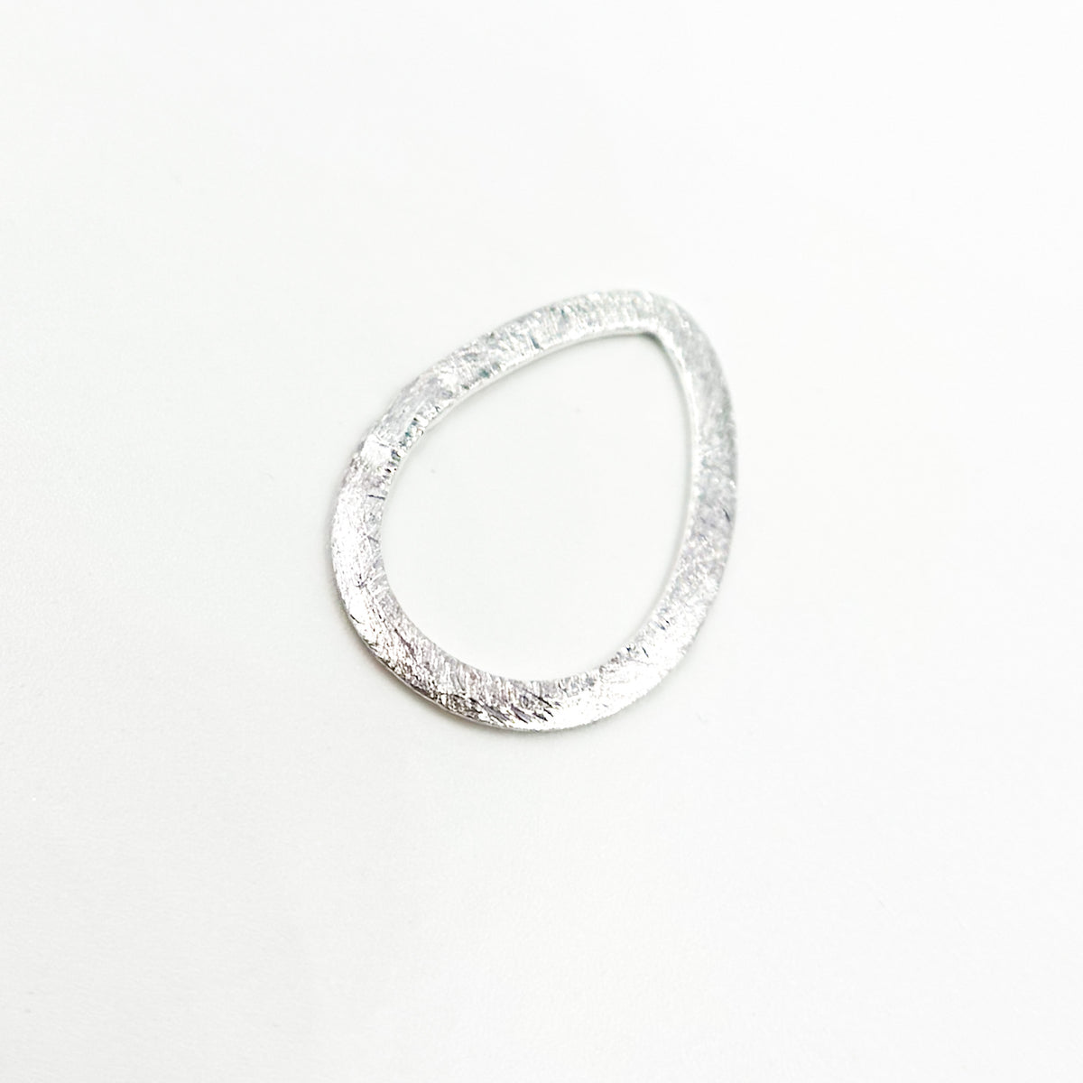 White Sterling Silver Brushed Marquis Connector