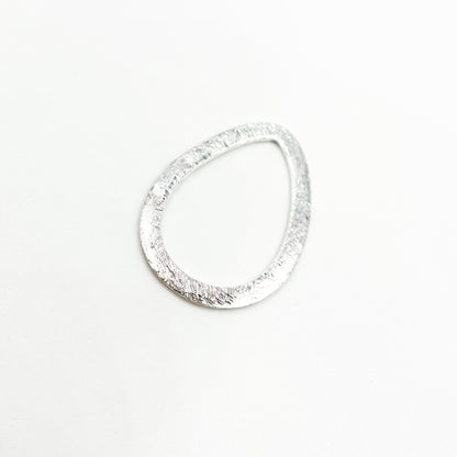 White Sterling Silver Brushed Marquis Connector