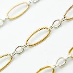 Load image into Gallery viewer, XM2131KTT. Two Tone Oval and Round Textured Links Chain

