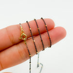 Load image into Gallery viewer, Z36GB1F. Sterling Silver Oxidized Satellite Chain with Gold Cubes
