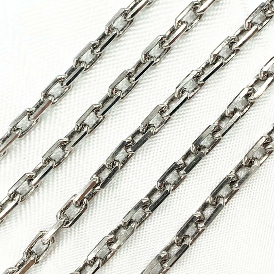 Oxidized 925 Sterling Silver  Diamond Cut Oval Link Chain. Z102OX