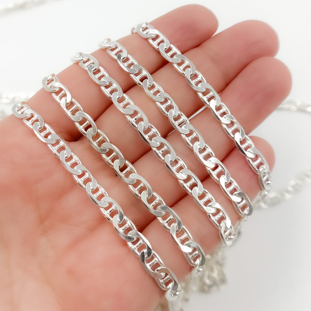 Y77SS. Sterling Silver Flat Marina Link Chain