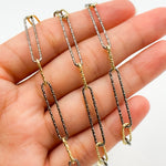 Load image into Gallery viewer, V4GB2. 925 Sterling Silver Two Tone Diamond Cut Paperclip Chain.
