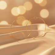 GER103. 14K Solid Gold Twisted Hoop Earrings
