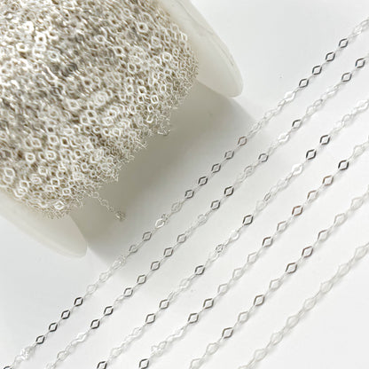 Sterling Silver Flat Rhomb Link Chain