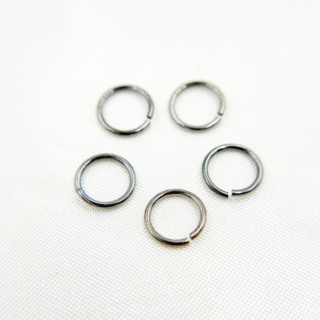 MFT080DE6BR. Black Rhodium 925 Sterling Silver Open Jump ring 20 Gauge 6mm.