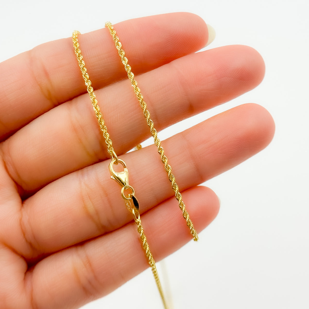 Small Gold Chain Ropes 025CRDLG18K. 18K Solid Yellow Gold Rope Chain