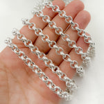 Load image into Gallery viewer, V50SS. 925 Sterling Silver Textured Rolo Chain
