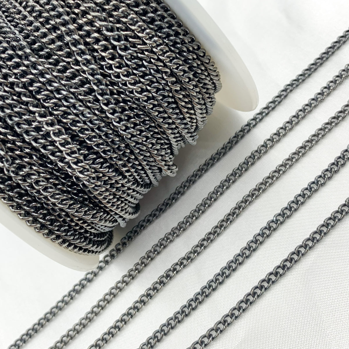 Oxidized Sterling Silver Curb Chain