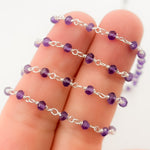 Load image into Gallery viewer, AME34. Amethyst Sterling Silver Wire Chain
