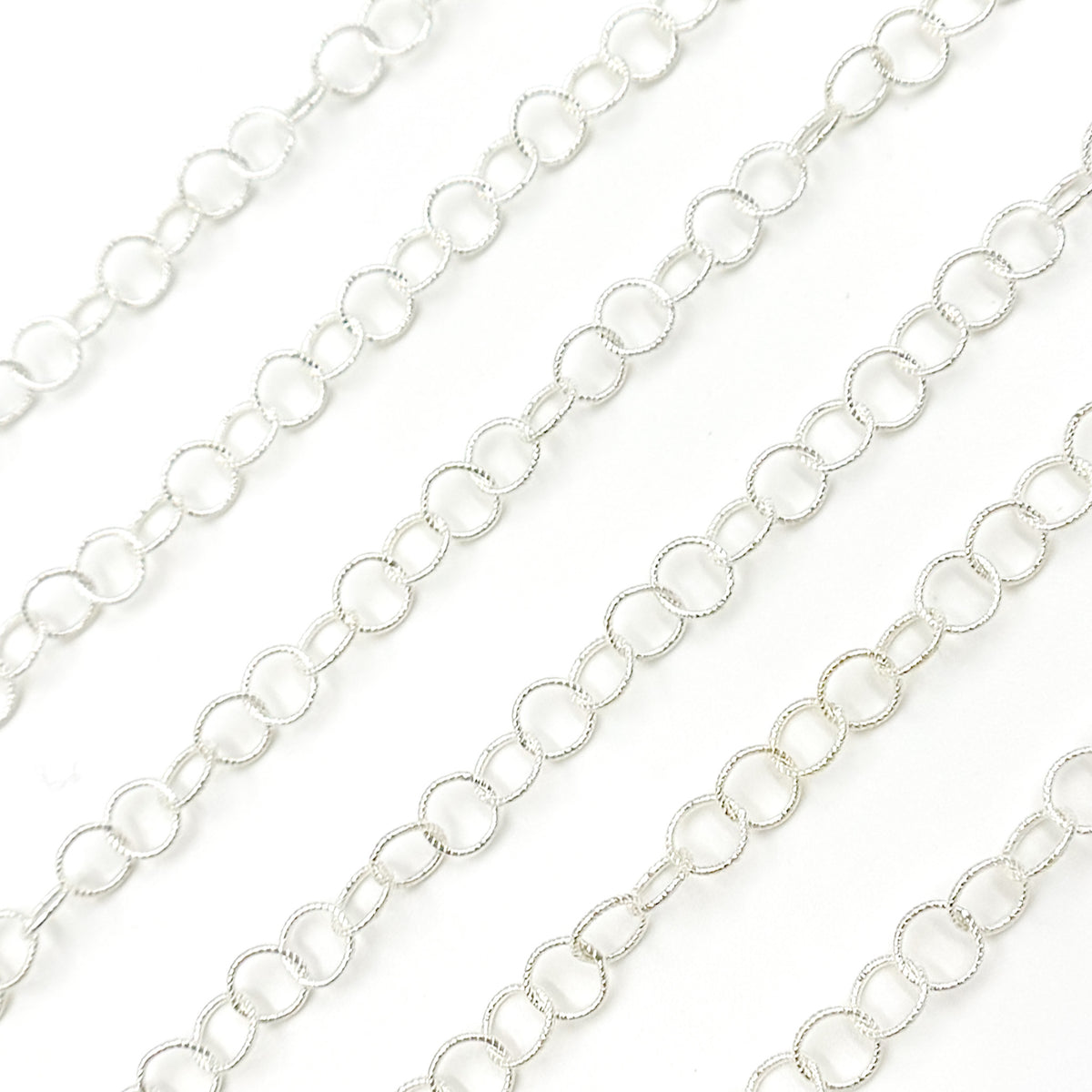 Sterling Silver Twisted Round Link Chain