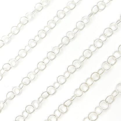 Sterling Silver Twisted Round Link Chain