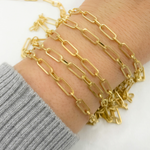 Load image into Gallery viewer, V149GPM. Gold Plated Matt 925 Sterling Silver Flat Long &amp; Short Link Chain