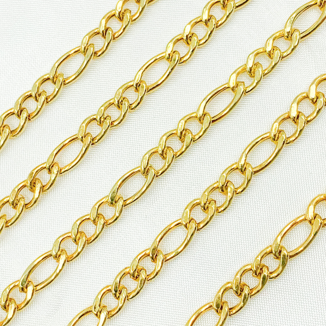 Gold Plated 925 Sterling Silver Gold Plated Figaro Chain. Y61GP