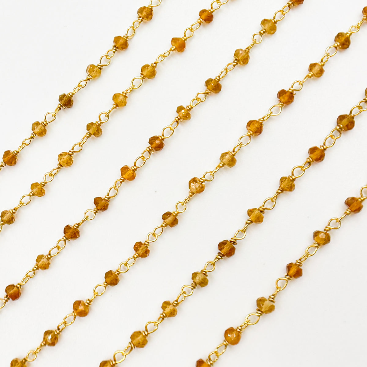 Citrine Wire Wrap Chain