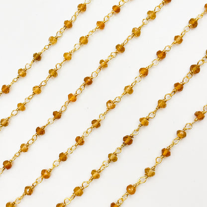 Citrine Wire Wrap Chain